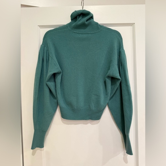 Intermix Taylor Cashmere Turtleneck Sweater | Green - Picture 8 of 10